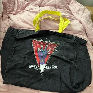 LADY GAGA Workshop Barneys New York Black Tote Bag Yellow Handles